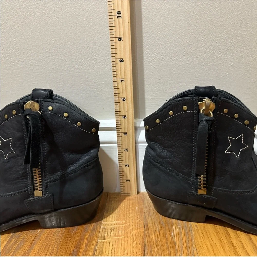 Anine Bing Size 39 8 low cowboy western boots booties black star concert H1 - Picture 9 of 9